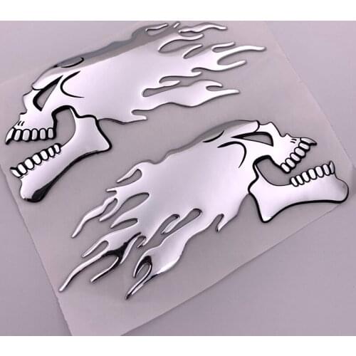 3D soft sticker wind fire shadow silver ghost decal
