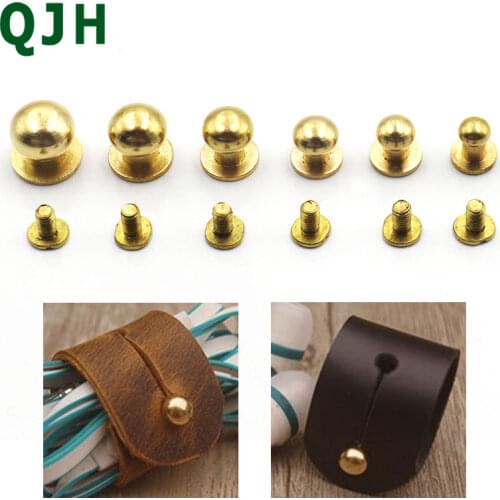 5PCS 5mm-10mm metal knob screw rivet stud DIY crafts leather belt round screw rivet decorative nail buckle sewing accessories