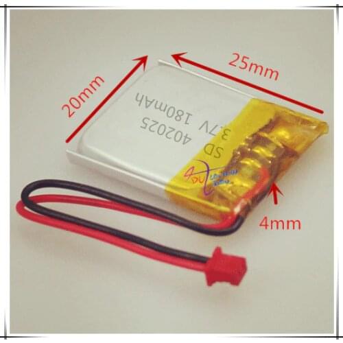 ZH1.25 plug 180mAh 402025 3.7V lithium polymer battery Bluetooth headset point reading pen electronic lighter