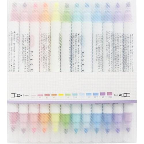 Fragrance Highlighter Student Office Double-headed Highlighter Inclined Color Highlighter Liquid Highliger Pen Office Supplies
