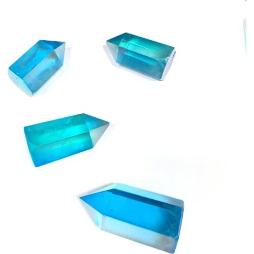 Aura Quartz Crystal Wand, Aqua Aura Wand Point, Aura crystal point, Healing crystal Point