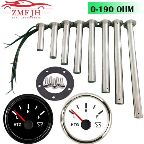 0-190 ohm HTG Sweage Level Sensor With Gauge 52mm Marine Boat Car Gauge Sender Water Level Indicator Water Tank Level Indicator