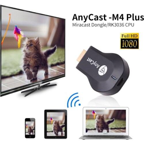 For AnyCast M4 Plus Wireless WiFi Dongle Receiver 1080P Display HDMI Media Video Streamer Switch-free TV Stick DLNA Airplay
