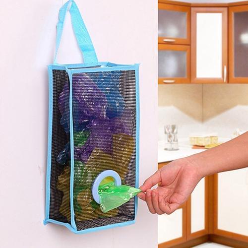 Breathable Mesh Hanging Kitchen Garbage Bag Storage Packing Shopping Bag Organiser Waste Trash Storage Container Garbage Bags