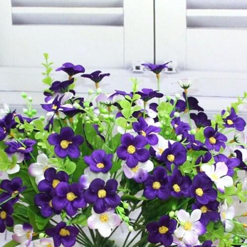 Fake Violet Flowers Silk Orchid Flowers Plants Garden Patio Porch Window Box Home Wedding Farmhouse Decor