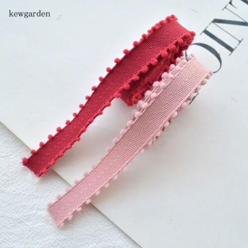 Kewgarden Hairball Edge Polyester Cotton Ribbons 1.6cm 5/8" Handmade Tape DIY Bowknot Accessories Satin Ribbon Riband Webbing 5M