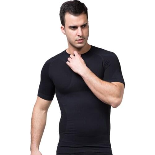 Classic Men Body Toning T-Shirt Body Shaper Corrective Shirt Slimming Belt Belly Compression Corset Posture Correction 4 Colors