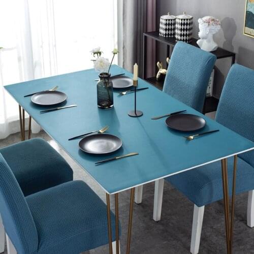 Odorless waterproof oilproof heat-resistant leather tablecloth Coffee table mat party wedding table deco cover pad customize