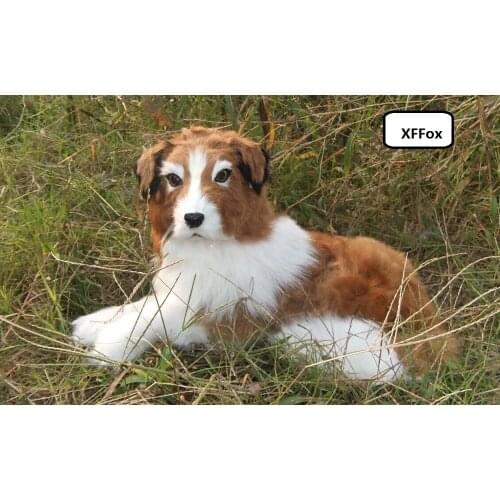 Big real life shepherd dog model plastic&furs simulation lying dog doll gift about 54x24x28cm xf1634
