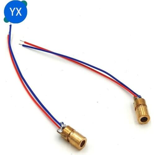 5PCS 3v-5v 650nm Laser Sensor Module 6mm 5MW Arduino Red Laser Spot Diode Copper Head Level Meter Ground Wire Meter