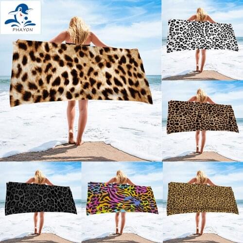 PHAYON Summer Sports Towel Colors Leopard Pattern Breathable Quick-drying Bath Towel Summer Beach Bathrobe Travel Yoga Towels