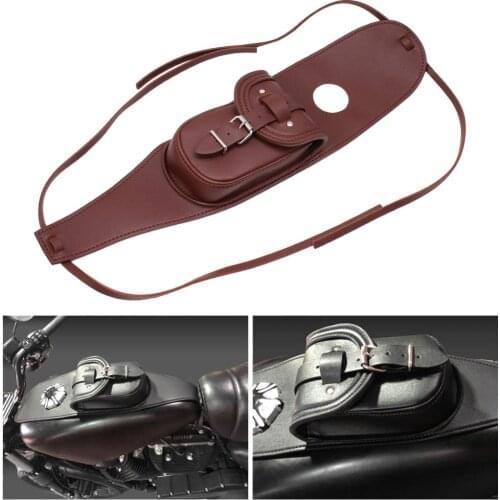Motorcycle Waterproof Gas Tank Bag Cafe Racer Dash Console Center Pouch Bag Leather Fit for Harley Sportster XL48 883 1200