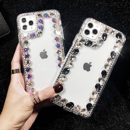 Jewelled Rhinestone Soft Phone Case For Samsung S21 Ultra S20 FE S10 Plus S9 S8 Note 20 10 Lite 9 8 Crystal Diamond Back Cover