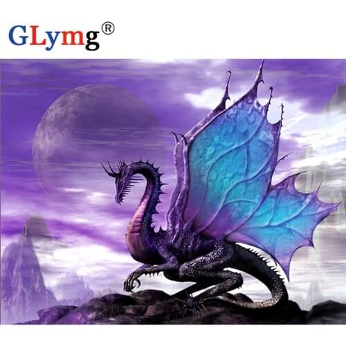 Diy Diamond Painting Full Drill Cross Stitch Dinosaur Dragon Diamond Embroidery Full Square Mosaic Kit Picture Home Decor