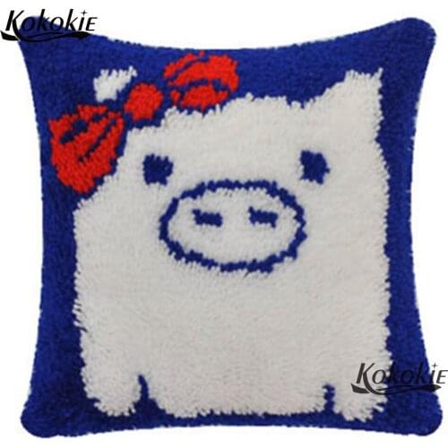 DIY embroider Needlework kits threads embroidery latch hook pillow cross stitch sets sale cartoon cushion Crocheting Rug Yarn