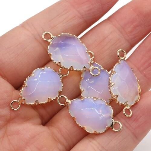 Natural Semi Precious Stone Connector Drop Classic Style Opal Accessories For Making Necklaces Bracelets Earrings Package Sale