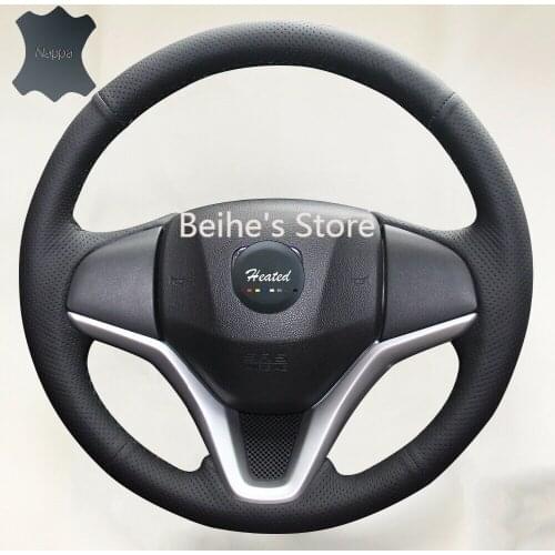 Anti-slip Breathable Leather Steering Wheel Cover for Honda City 2014-19 HRV Fit
