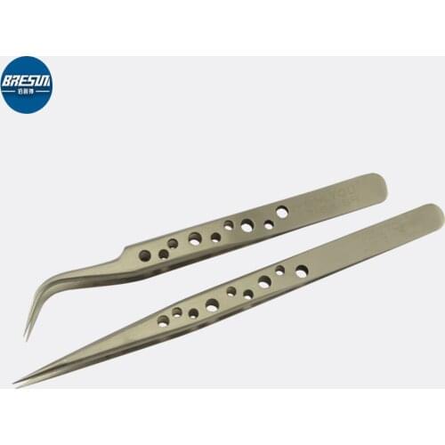 ONLOYOU 7-SA Super Sharp Stainless Steel Anti-Static Tweezers High Hardness Precision Tweezers Stainless Steel Frosted Tweezers