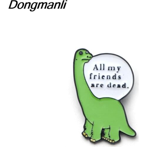 P2270 Dongmanli Sad Dinosaur Lapel Pin Fashion Brooches Badges Denim Clothes Bag Pins Gift for Friends