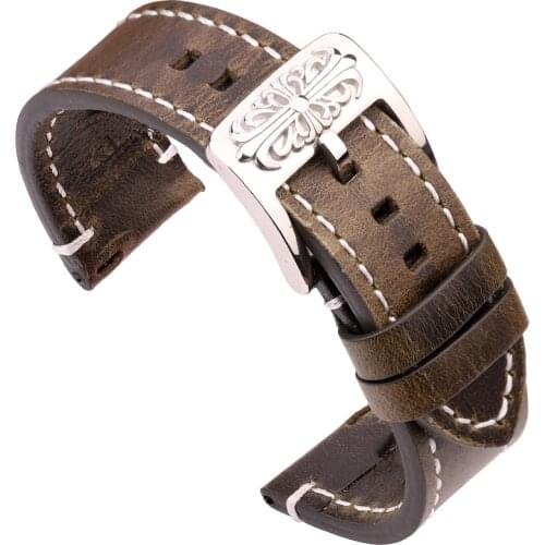 Genuine Leather Watchband Belt 20mm 22mm 7colors Vintage Women Men Watch Bracelets For Huawei Amazfit Bip Strap