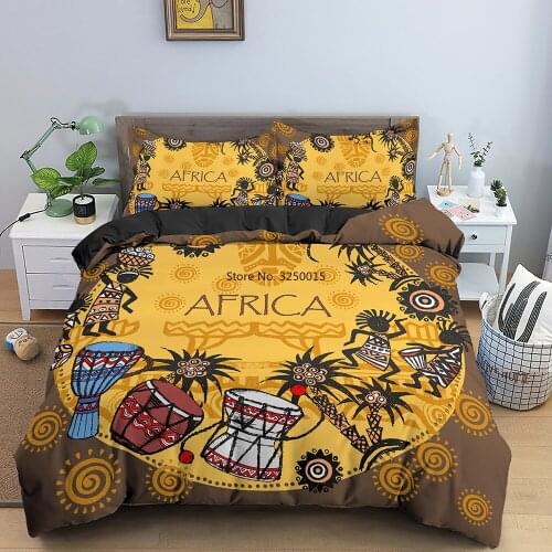 Luxury African Women Bedding King Size Ethnic Print Duvet Cover + Pillowcase Home Textile Comforter Quilt Cover Set
