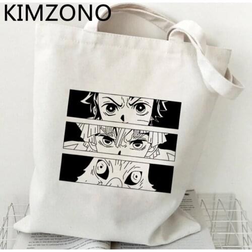 Demon Slayer Kimetsu No Yaibanezuko shopping bag handbag bolso jute bag eco grocery cotton bag sacola string shoping jute custom