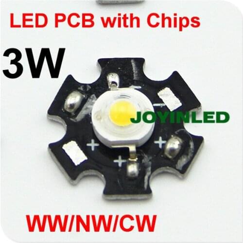 Free Shipping 10PCS Mounted to 20mm Star Platine Heatsink PCB LED Chips Warm Cold White 3W 180-200LM 600mA High Power LED Chips