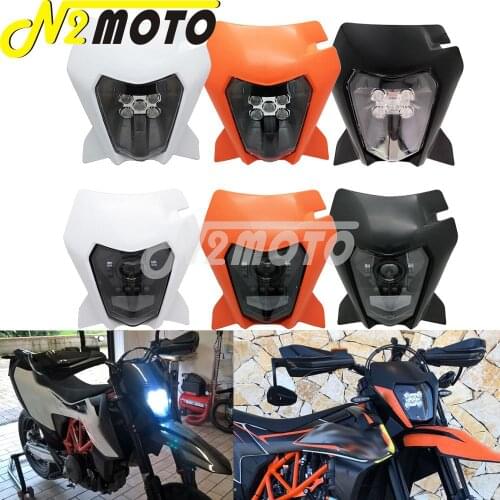 LED Headlight MX/enduro/SMCR 2014-2020 w/Mask Dual Sport HI/LO Beam LED Visor Kit for Enduro 250/350/450/505 Six Days TPI