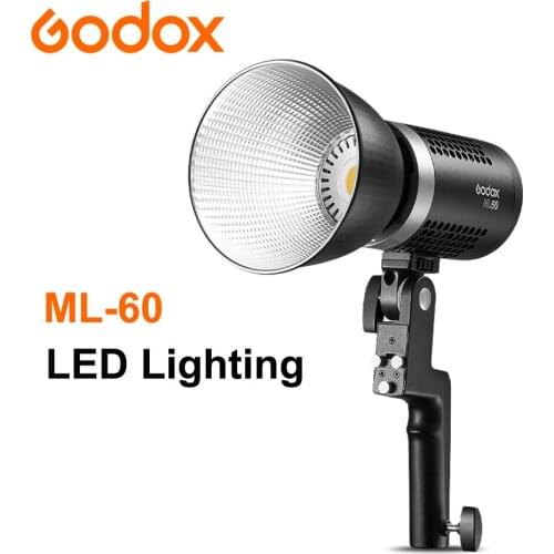 Godox ML60 60W LED Light Silent Mode Portable Brightness Adjustment Support Li-ion with AC Power Supply Outdoor LED Light