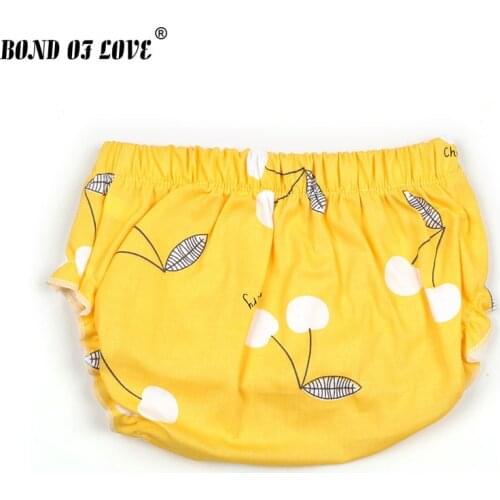 New Baby Shorts Newborn Bloomers Baby Panties Cherry Cartoon Design Infant PP Shorts 100% Cotton Kids Bloomer 3 Colors