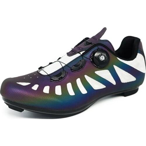 Jumpmore Colorful Color Changing Cycling Shoes Professional Road Lock Shoes Luminous Unisex Bicycle Shoes Size 38-47