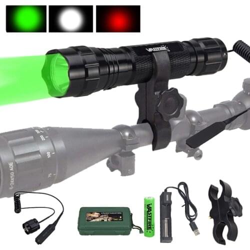 5000Lm Torch Light XML T6 LED Military Hunting Flashlight 18650 Battery+Remote Pressure Switch+Charger