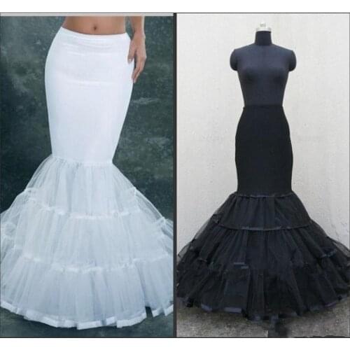 White Fishtail Mermaid Bridal Accessories Petticoats Wedding Dress White Black Bridal Petticoat Slips Accessories Underskirt