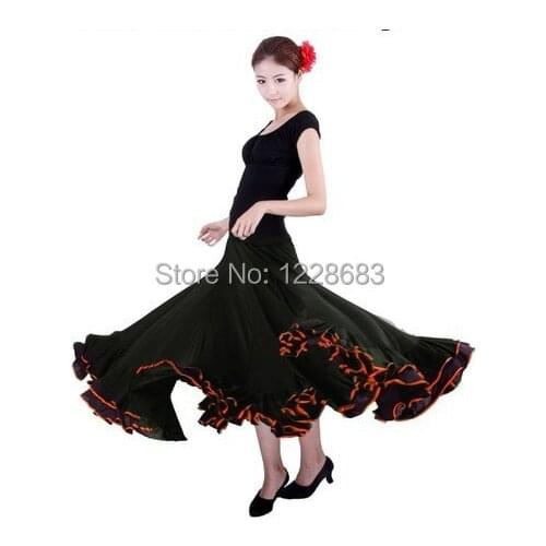 Girls Women Long Skirts Spanish Dance Costume Robe Jupe Falda Flamenco Clothes Moda Ropa Disfraz Vestidos De Flamenca