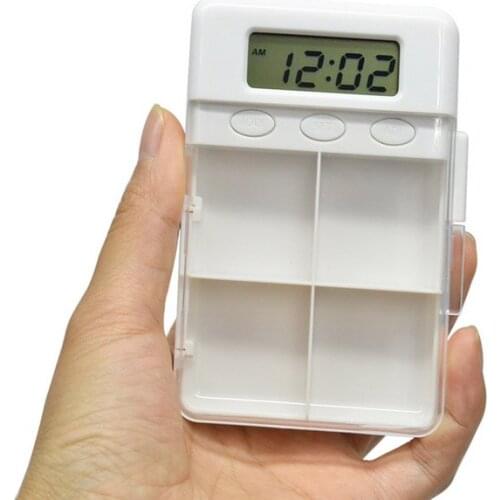 100pcs Intelligent Multi-function alarm clock grid box timer reminder Pill Cases & Splitters Medicine Organizer Health Care
