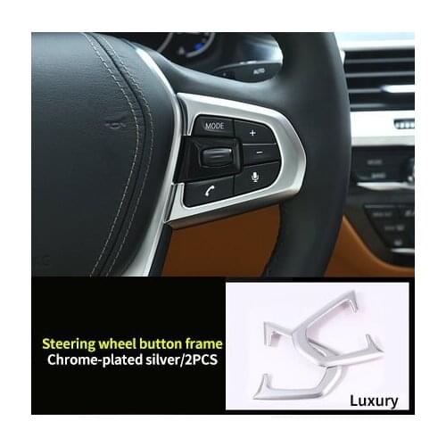 For BMW 6 series GT 2018-2019 ABS chrome Steering wheel button frame 2pcs