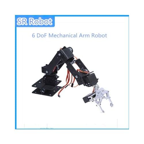 6 DoF Mechanical Arm Robot Metal Manipulator Robot Teaching Platform Base Clamp Robotic Paw Rectangle Chassis Toy