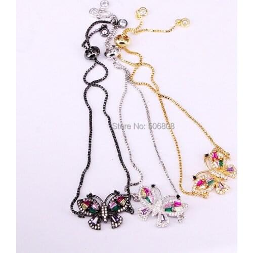 6PCS, Cubic Zirconia Butterfly CZ Bracelets for Women CZ Zircon Fashion Jewelry