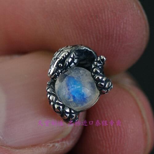 925 sterling silver Jewels snake disc beads Thai silver earrings 1 Pair