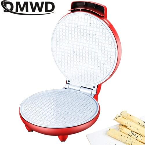 DMWD Electric Egg Roll Maker DIY Ice Cream Cone Machine Crispy omelette Mold Crepe Baking Pan Waffle Pancake Pie Frying Grill