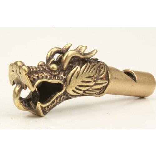 Free Shipping Exquisite Chinese Bronze Statue Whistle Pendant Dragon Sacred Old Collection Field lifesaving supplies