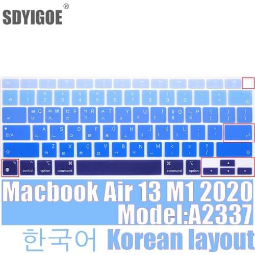 Korean layout Laptop Keyboard Cover Waterproof For MacBook Air 13 inch M1chip A2337(2020)Color soft silicone keyboard Case Skin
