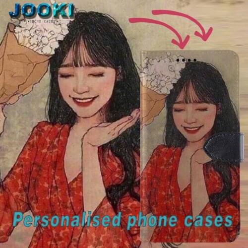 JOOKI Personalized Logo Custom Photo Phone Case DIY Picture Soft Calfskin Texture Cover For samsung galaxy A50