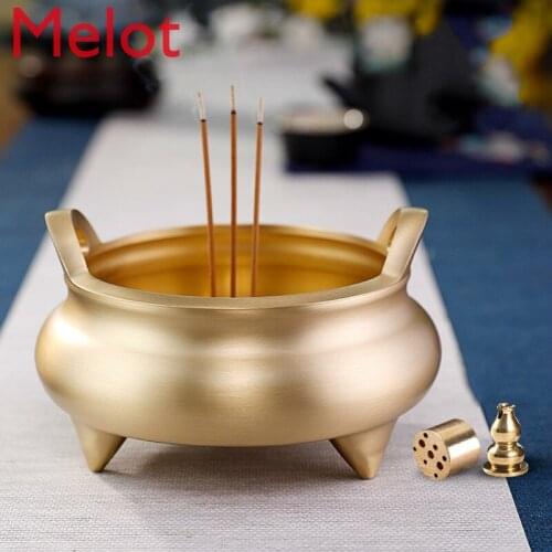Pure Copper Incense Burner Home Worship Stove Large Incense Burner Indoor Sandalwood Stove Ornaments Home Decor
