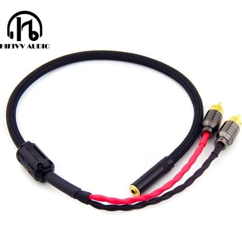 Hifivv audio cable of 3.5mm socket to RCA plug cable aux to rca plug cable audio amplifier wire