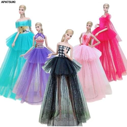 Colorful Fashion Doll Dress For Barbie Clothes Outfits Multi-layer Wedding Dresses 1/6 BJD Dolls Accessories Kids Toys