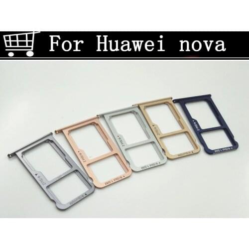 For Huawei Nova SIM Card Tray + Micro SD Card Tray Holder Slot Adapter Socket Replacement Repair Parts