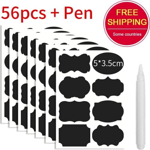 Blackboard Label Stickers Waterproof Removable Pantry Chalkboard Kitchen Spices Stickers Jar Bottles Stickers For Cans