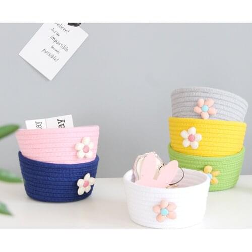 Multi-Pattern Woven Storage Basket Kids Toys Desktop Organizer Sundries Storage Box Laundry Baskets Fruit Basket Storage 16*9 CM