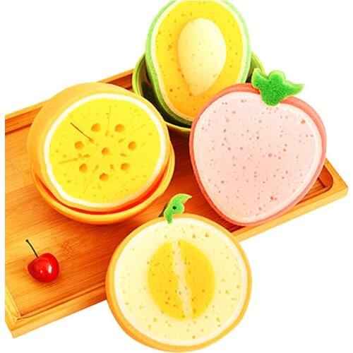 Fruit Style Thickened Magic Sponge For Kitchen Dish Brush Cleaning Tool Cloth Dishwashing Sponge Wipe Bath Kitchen Accessories